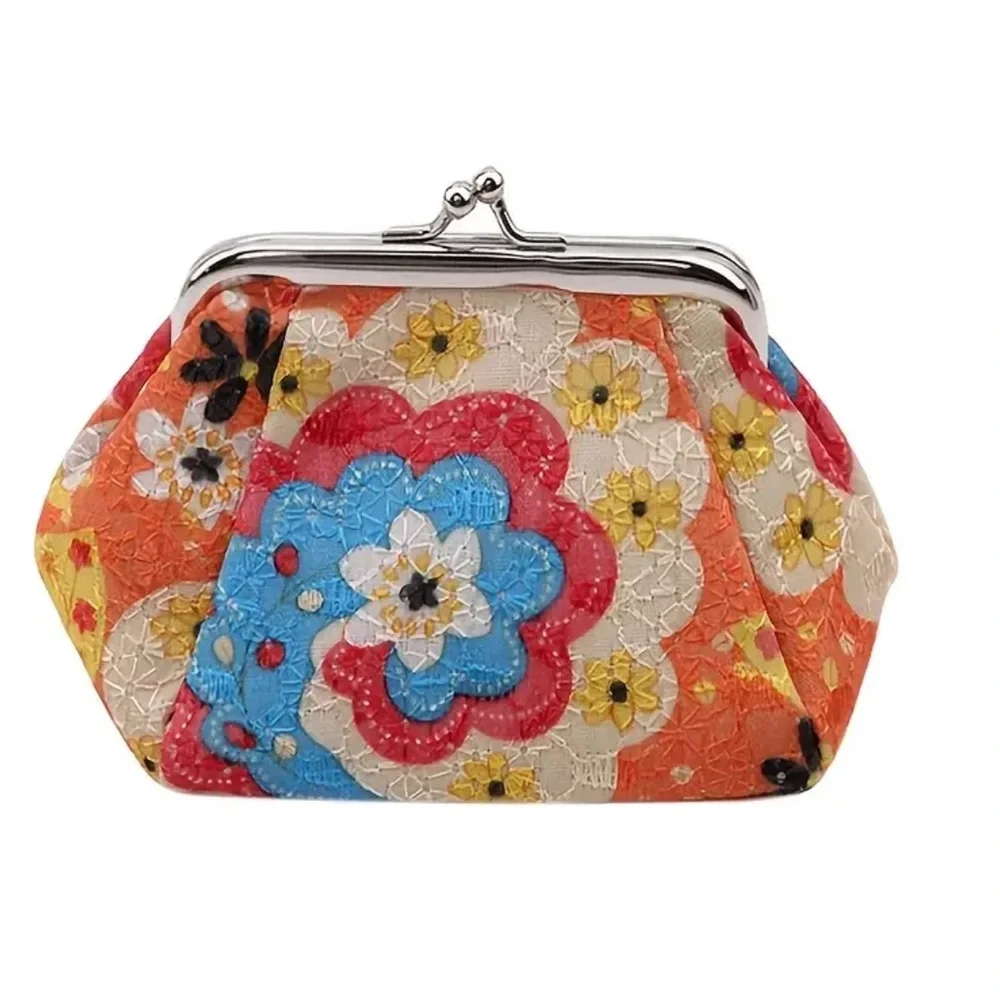 NEW| Women’s Vintage Print Floral Clasp Small Coin Wallet - Picture 4 of 6